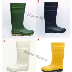 NMSAFETY Botas de lluvia de seguridad de corte alto fabricadas en PVC y estilo colorido