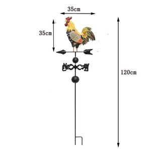 Décoration de <span class=keywords><strong>jardin</strong></span> d'extérieur en <span class=keywords><strong>fonte</strong></span> colorée en forme de coq, vanne à vent, direction du vent - Product Image 2