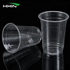 16oz Plastic Cups 12oz 16oz 20oz Pet 500 Ml Disposable Round Shape Custom Logo Plastic Cup Bubble Tea