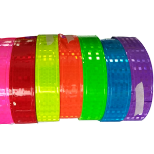 En471 huỳnh quang màu sắc PVC lăng trụ rõ ràng sáng lăng trụ Retro PVC phản quang lưới dải băng may trên quần áo Áo ghi lê mũ - Product Image 4