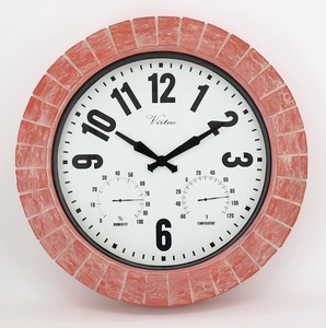 Garden Faux Stone Quartz Đồng Hồ Treo Tường Ngoài Trời Với Nhiệt Kế Không Thấm Nước - Product Image 6