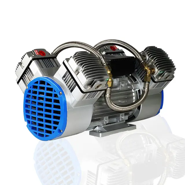 Kompresor Udara Bebas Minyak 3,0 KW, Kepala Dental 4 Piston Kompresor Silinder Pompa Udara Sampel Kepala