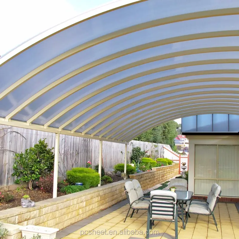 Custom clear Polycarbonate sheet awning canopy sunshade Pavilion roof other construction arches arbours pergolas bridge