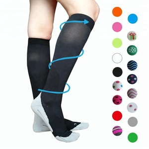 Calcetines de compresión 20-30 mmhg negro alzas rodilla, calcetines de compresión para las <span class=keywords><strong>venas</strong></span> varicosas - Product Image 1