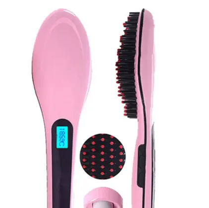 straightening hair brush & comb wholesales straight hair straighten brush with LED