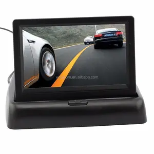 2 video ingresso 4.3 "pieghevole HD Monitor a colori TFT-LCD schermo adatto a tutte le auto telecamera di retromarcia e telecamera CCTV per il parcheggio del veicolo