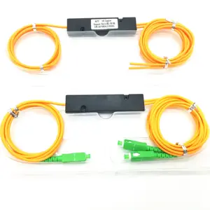 FBT tüp Fiber optik sıyırıcı 1310/1550nm çift cam çelik tipi 1*2 SC sarı FTTH FTTB FTTX ağ FBT çoğaltıcı 2.0/3.0mm