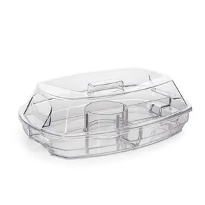 BPA免费翻盖服务托盘开胃菜在带盖的冰盘上