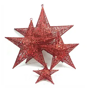 عناصر عيد الميلاد الأسلاك المعدنية بريق شنقا نجوم الحرف لشجرة عيد الميلاد