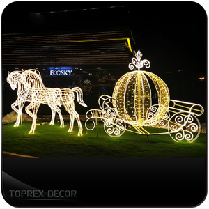 Lumière LED imperméable à motif citrouille, carrosse de Cendrillon pour décoration de Noël en extérieur avec fonction clignotante, indice de protection IP65 - Product Image 2