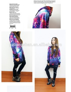 Caliente 2015 OEM Chic mujeres de la galaxia del espacio estrellado de manga larga superior redondo T Shirt Jumper Top - Product Image 6