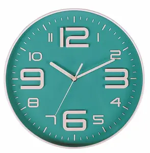 Hot Sale Cheap Decorative Round Fashion Color Plastic 3D Wall Clock