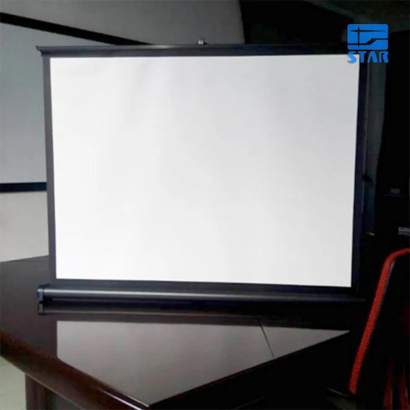 Innovative casing design of portable projector screen table-top presentations