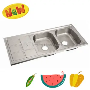 stainless steel bowls foshan kitchen sink double bowl kitchen sink with drainboard YK1250G