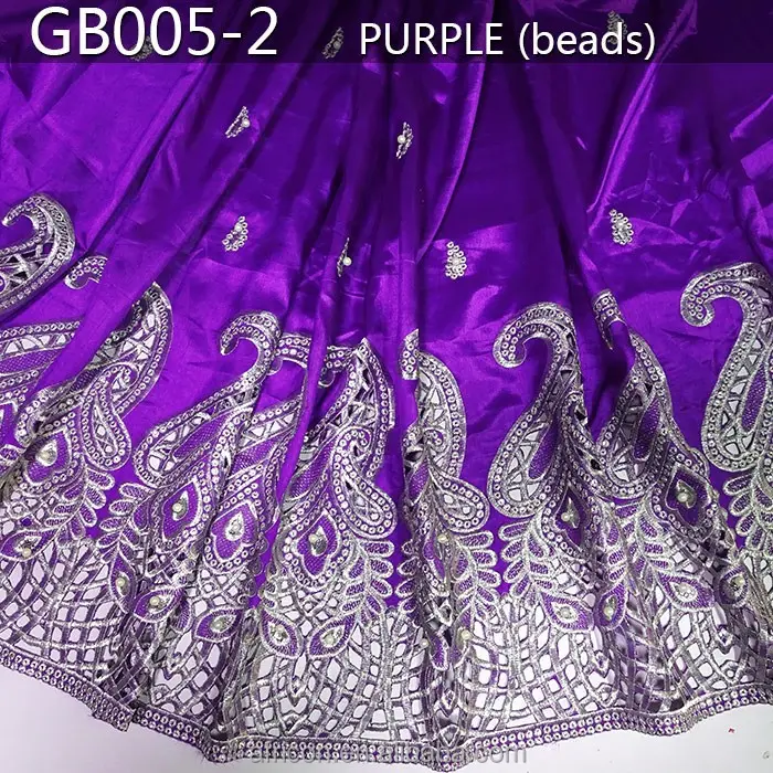 GB005-2 paars 2016 afrikaanse george kant stoffen indian ruwe zijde george voor kledingstuk/kralen