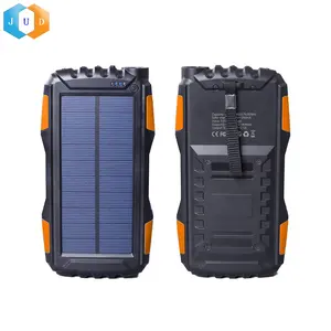 2021 JUDINGTECH质量20000Mah太阳能电池板电源电话充电器，带太阳能电池板的led灯25000mAh防水电源
