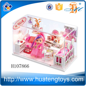 H107866 venta caliente juguetes para niños Princess <span class=keywords><strong>Mary</strong></span> sala de bricolaje de madera <span class=keywords><strong>casa</strong></span> con luz - Product Image 2