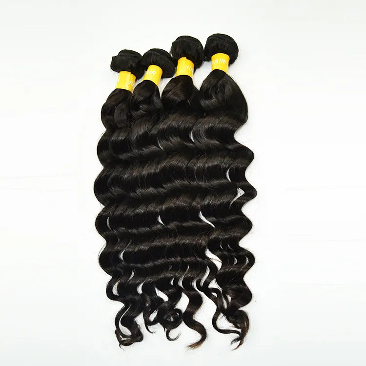 Modelo de extensión de cabello humano ondulado, productos sin procesar, cabello brasileño virgen Natural, venta al por mayor