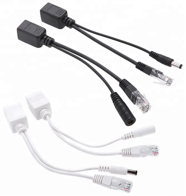 POE Splitter Adapter Cable RJ45 POE Injector Kit Power Supply CCTV Cable