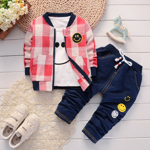 Autunno della molla Del Bambino Dei Ragazzi 3 pz Abbigliamento Set Camicia di Cotone Dei <span class=keywords><strong>Jeans</strong></span> del Cappotto Abiti - Product Image 4