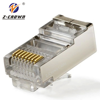 Conector RJ45 Cat5e Cat6 Cat6A Cat7 UTP 8P8C con Revestimiento de Oro de 0u 1u 3u 15u 30u 50u