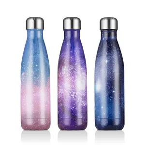 BPA free cola shaped double wall vacuum stainless aluminum water bottle