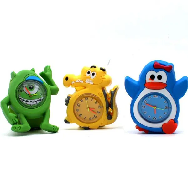 Jongens Meisjes Cartoon Slap Snap On Silicone Mode Polshorloge Kinderen Kids Horloge