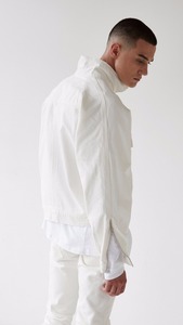 OEM vende al por mayor precio <span class=keywords><strong>de</strong></span> fábrica logotipo personalizado dañado blanco Jeans chaqueta desgastada chaqueta <span class=keywords><strong>de</strong></span> <span class=keywords><strong>mezclilla</strong></span> con cremallera 088 - Product Image 4