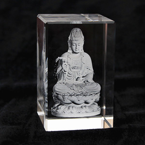Cube en cristal gravé au Laser 3D personnalisé, Image bouddhiste, pour invités, Souvenirs de baptême, cadeaux de retour - Product Image 3