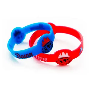 Custom debossed logo ink injection silicone bracelet wristbands