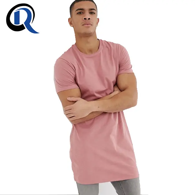 Oem/Odm özel ucuz Longline Tshirt düz erkekler uzun t-shirt toptan