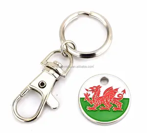 Welsh Dragon Met Tong 1 Trolley Token Munt Trolley Sleutelhanger Voor Winkelwagen