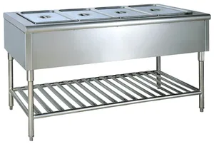 Restaurante comercial de acero inoxidable, equipo de cocina, buffet móvil bain marie