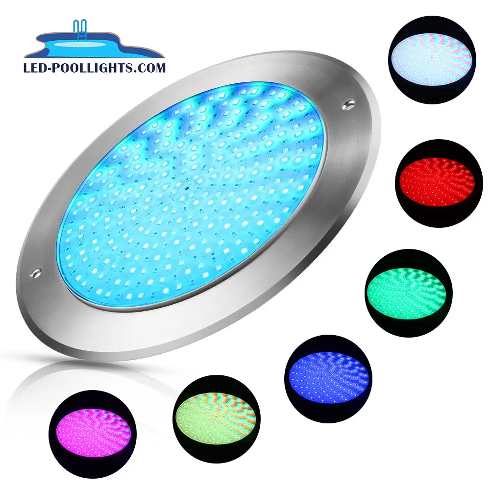 18W RGB wifi control 8mm slim flat 316 Stainless Steel LED Underwater light Wall Mounted Piscine LED swimming pool lamp