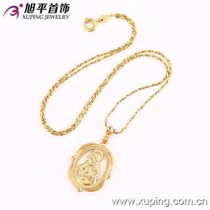 31889 Xuping 18K doré collier religeux en forme particulier avec la Sainte Vierge Marie et petit Jésus pour femme - Product Image 1