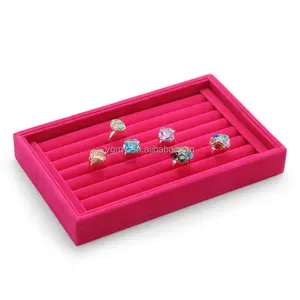 Fluwelen Oorbellen Ring Organizer Oorstekers Sieraden Display Standhouder Rack Showcase 6 Kleuren 22.5*14.5*3 cm (L * W * H)