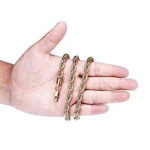 Collana in Acciaio Inossidabile <span class=keywords><strong>FIBO</strong></span> STEEL 4-8 MM per Uomo e Donna, Catena a Corda Intrecciata, 16-36 Pollici - Product Image 3