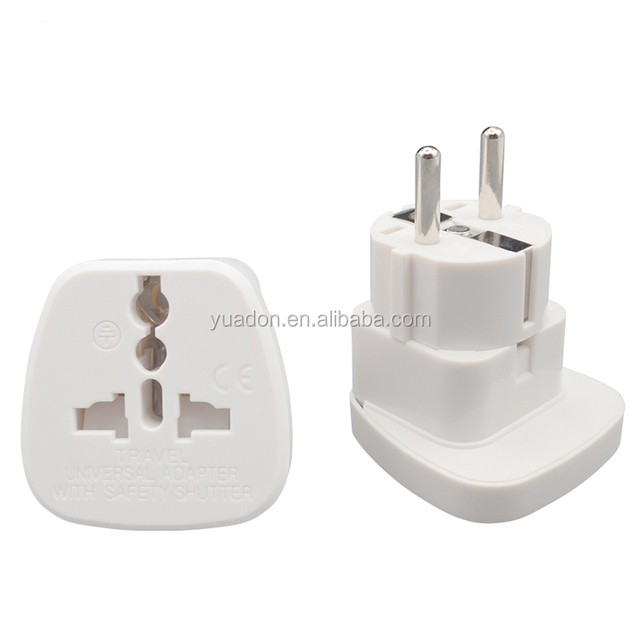Electrical Travel Converter Charger Euro 2 Pin to 3 Pin Plug Adapter Us Uk to Eu Europe Power Adaptor