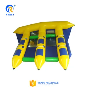 PVC Tarpaulin Inflatable Flying Fish Tube Towable Inflatable Water Games Boat for Sea Sports
