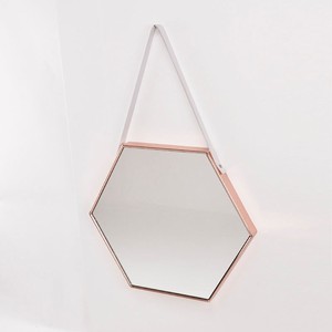 Espejo de pared de Metal, redondo, de cobre, Rojo - Product Image 2