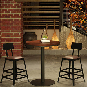 <span class=keywords><strong>Tabouret</strong></span> <span class=keywords><strong>de</strong></span> <span class=keywords><strong>bar</strong></span> industriel Loft, pour restaurant, café, en métal noir, avec siège en <span class=keywords><strong>bois</strong></span>, - Product Image 5