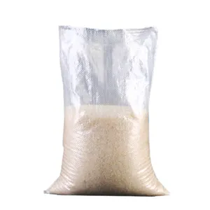 10kg 15kg 25kg polipropileno transparente pp bolsas tejidas para sacos de arroz