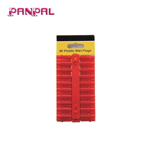 BSCI Approved Factory Price Hot Sale head card 100 pieces 6mm red wall plug plastic