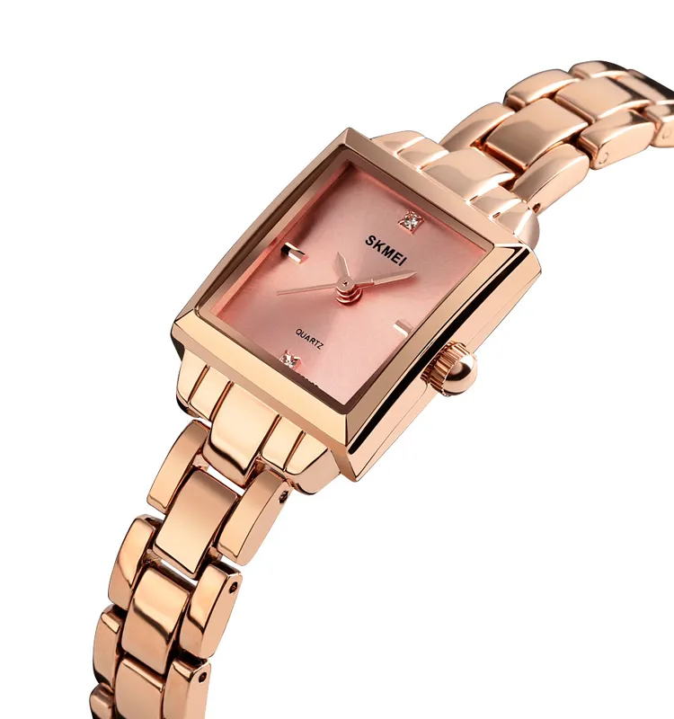 Rose gold silver color SKMEI time chain wristwatch watch ladies women