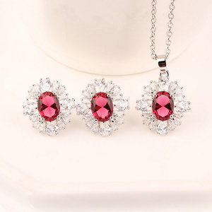 R. Đá Quý. Bán buôn New Phong Cách Châu Âu AAA đồ trang sức đám cưới Tear Drop Zircon trang sức Set - Product Image 3