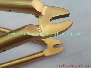 Khung xe đạp Titan BMX với kết thúc Anodized vàng bao gồm ngã ba và tay lái có trọng lượng nhẹ - Product Image 5