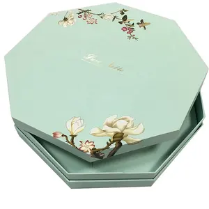 재활용 Luxury Card Board 종이 포장 상자 팔각형 Shape Lid 및 Base Gift Box