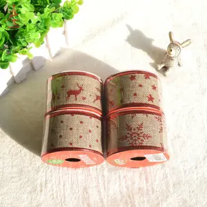 Düğün parti DIY doğal jüt şerit kablolu noel yayı şerit