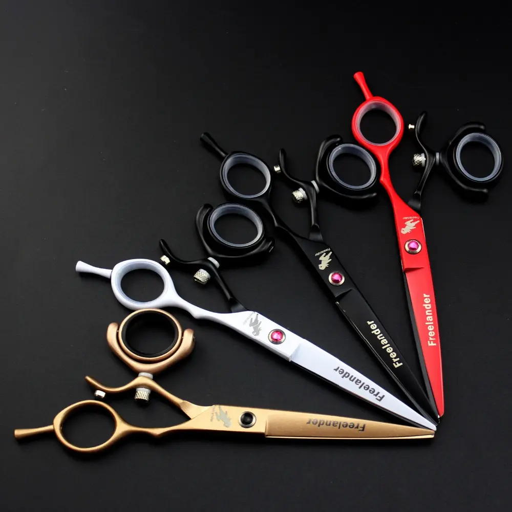 Freelander Color Paint 6.0 inch hairdressing scissors Flat shears Dental scissors 720 degrees Rotary handle Multi-color optional