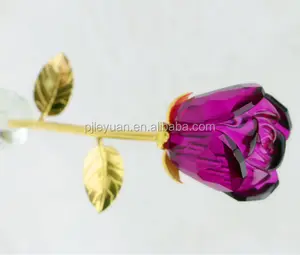 Новый дизайн фиолетовый хрустальный цветок роза для свадебного украшения цветок
